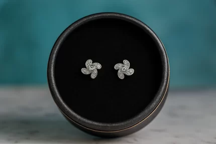 Silver Flower Stud For Women