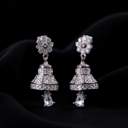 Oxidised bell jhumka