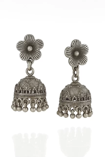 Vintage Floral Dome Jhumkas