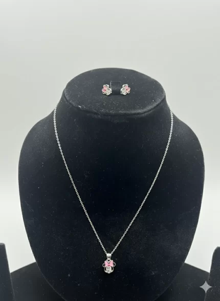 925 Silver Kids Mini Mouse pendant Set
