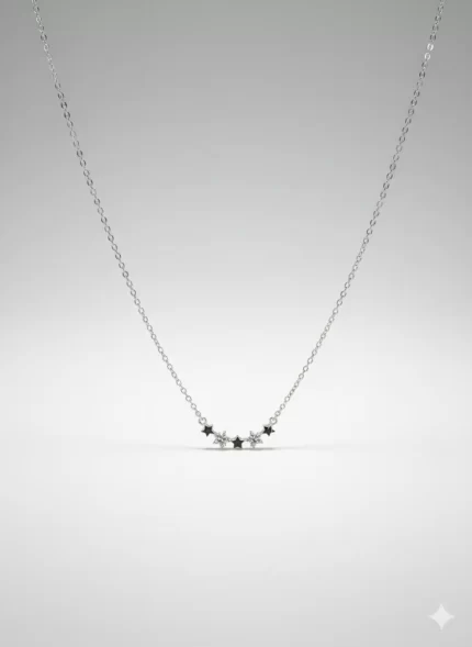 925 Silver 5 Star Necklace