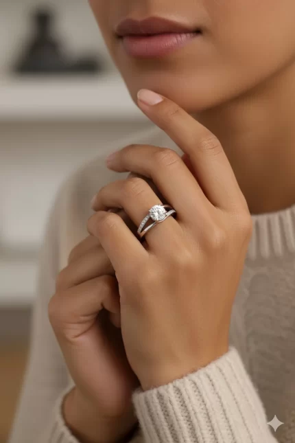 Silver Diamond Bliss Double Line For Women